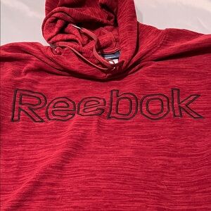 Reebok Men's Burgundy Hoodie Jacket Pullover Shirt Cozy Comfy Pockets Size XL